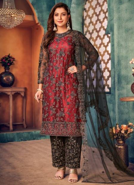Red And Black Colour Twisha Vol 24 New latest Designer Exclusive Net Salwar Suit Collection 2414